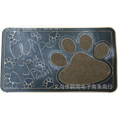 Shida European Style Hand-Shaped Brush Flower Villa Style Non-Slip Absorbent Carved Thickened PVC Foot Pad Door Mat Wholesale Direct Sales