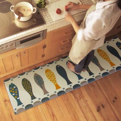 One Piece Dropshipping Customized Flannel Printed Kitchen Carpet Floor Mat Oil Absorbing Water Absorbing Non-Slip Foot Mat Living Room Doormat