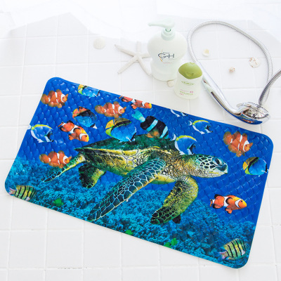 Fish scale turtle bathroom non - slip mat bathroom small room foot mat bathtub children cartoon bath with suction cups