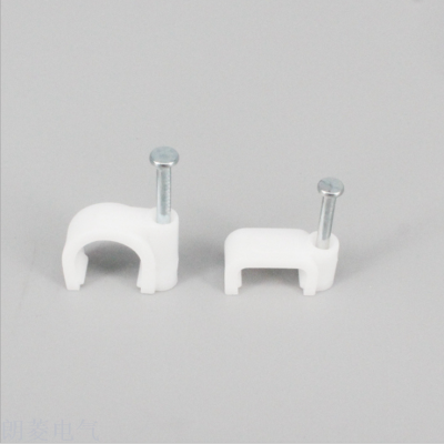 Supply round and Square Cable Clips PE Plastic Cable Clip Telephone Line Code Cable Card Nail Network Cable Nail Specifications Are Complete