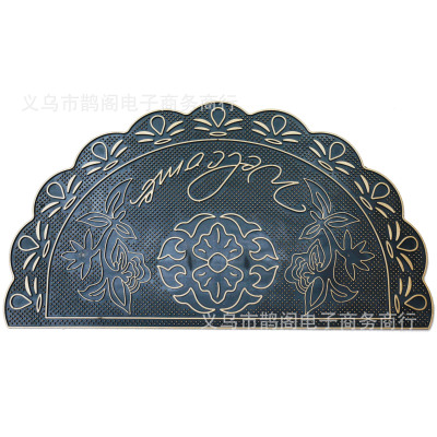 Shida European Style Semicircle Pattern Villa Style Non-Slip Absorbent Carved Thickened PVC Foot Pad Door Mat Wholesale Direct Sales