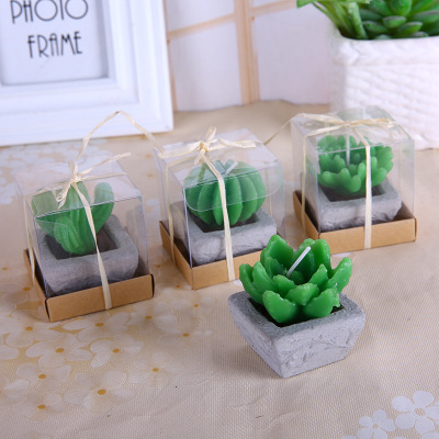 Factory Supply Artificial Succulent Pant Candle Simulation Cactus Atmosphere Layout Venue Decoration Candle Wholesale