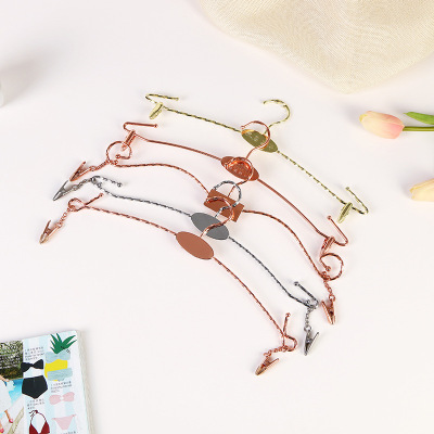 Liting Underwear Hanger Clothing Store Metal Thickened Non-Slip Underwear Hanging Underwear Bra Rack Women's Golden Clip