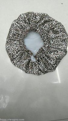Bath cap double layer leopard print cloth, a color can be mixed