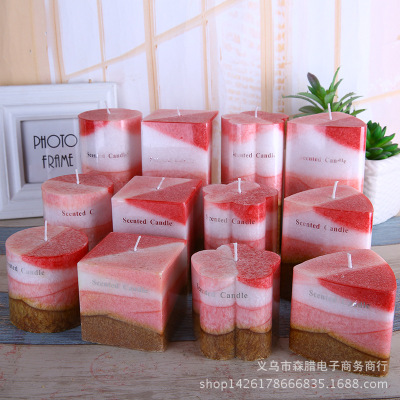 New Style Wave Layered Aromatherapy Smokeless Candles Creative Birthday Proposal Romantic European Wedding Fragrance Candle