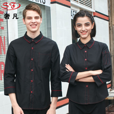 Waiter long-sleeved autumn/winter suit new style kitchen hotel hotel reception western restaurant coffee shop men's and 