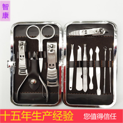 The Source manufacturer zhikang nail clippers nail clippers set of 12 pieces of stainless steel nail tools spot batch