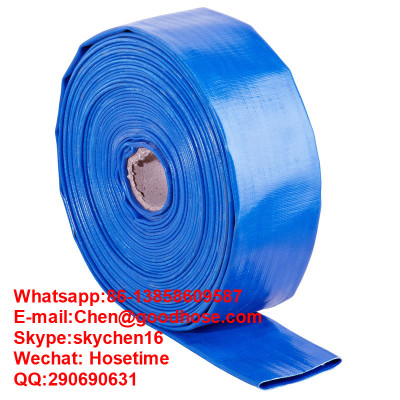2bar Blue Lay Flat Hose, Blue Plastic Coated Water Hose, Water Hose, PVC Hose