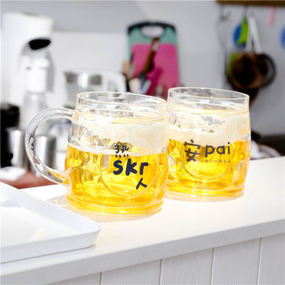 Summer cooling beer glass AS double layer plastic beer ice glass
