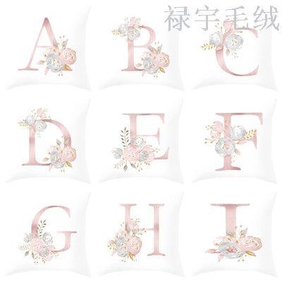 Amazon's new hot style simple pink alphabet pillow can glow and music leather shell can add LOGO
