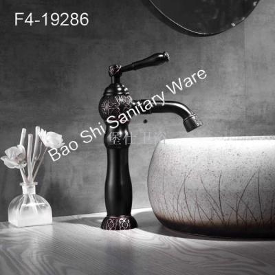 Manufacturer wholesale whole copper Europe type archaize black archaize cold hot water basin faucet sets basin mixer tap