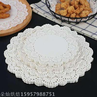 Flower Bottom paper round Dessert Cake Pad Paper oval BBQ Fried Blotting Paper Kitchen Plate pad paper