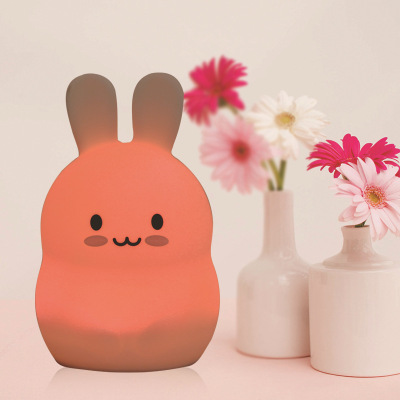 Cute touch medium Cute rabbit silicone light small night light dry battery type atmosphere light home from night gift light