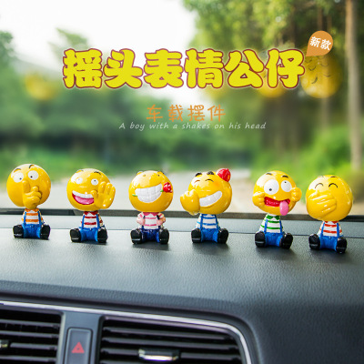 Creative car accessories emoticons head car central console decoration car accessories cute funny personality doll