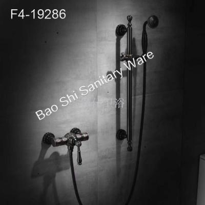 ORB black simple shower shower set all copper mixing valve bathtub faucet bathroom antique shower set