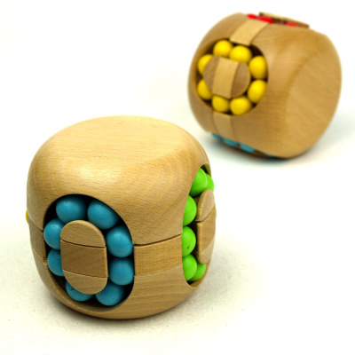 Wooden puzzle toy burger rubik's cube quality imported beech rubber rubber rubber bead head big