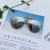 New sunglasses uv-resistant sunglasses hipster sunglasses with striped metal frame 