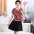 Middle-aged women's summer wear large size printed stitching dress fashion Layered one-pieces dress