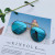 New sunglasses uv-resistant sunglasses hipster sunglasses with striped metal frame 