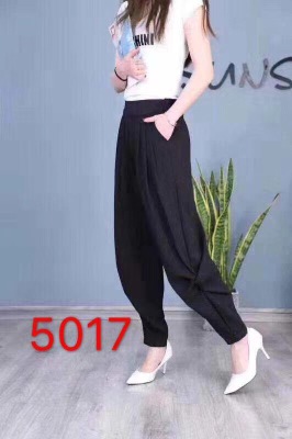 Spring and summer hot style viscose hemp pure color nine cent trousers women casual pants skirt