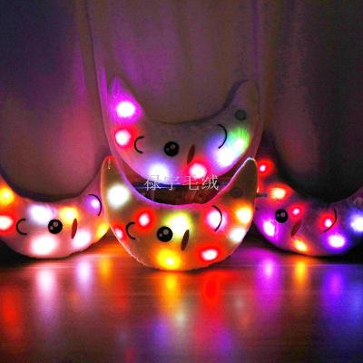 LED colorful luminescent moon pillow plush toy