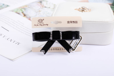 Manufacturer of wholesale bow hair ornaments grasp clip large hairpin hairpin top clip the head ornaments one word clip Korean version of the clip
