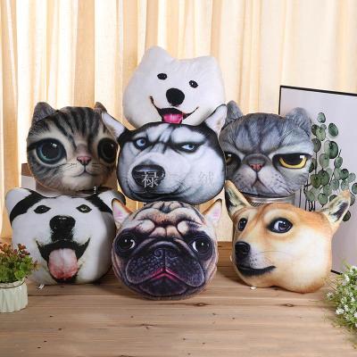 Imitation printed doggy head pillow and husky pillow plush toy