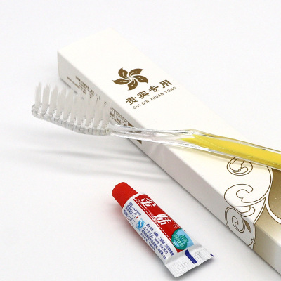 Hotel toiletries and toothware guest room consumable goods spot Hotel the disposable toothbrush toothpaste 2 in 1 set