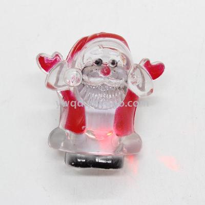 ZD Factory Direct Sales Foreign Trade Popular Style Luminous Party Products Led Santa Claus Luminous Brooch Snowman Brooch