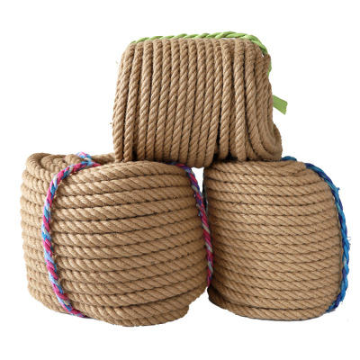 Manufacturers sell 14-30mm jute rope creative retro home decoration 50m long multi-strand knitting spot