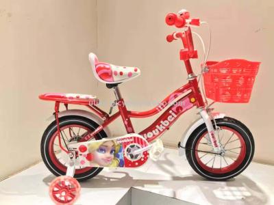 Bicycle 12141620 new female children's bicycle with rear seat, car basket