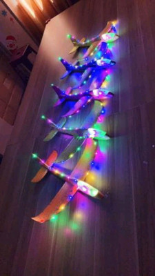 Novelty 20 cabin lights with led light hand-tossed aircraft foam hand-tossed light toy batch