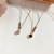 Shell Black and White Double-Sided All-Matching round Necklace Korean Fashionable Rose Gold Titanium Steel Letter Collarbone Necklace Elegant Short Chain