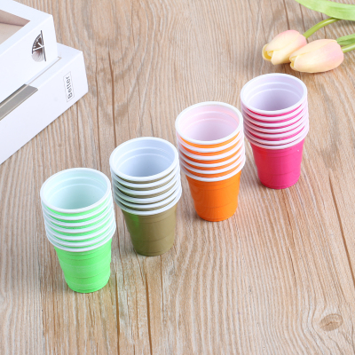 Transparent OPP Bag 20 Pieces Per Package Disposable Color Plastic Cup with Various Colors and Styles Easy to Carry