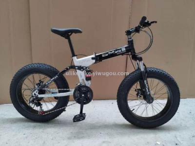 Bicycle 26 inches 21 speed folding snowmobile high carbon steel frame factory direct sale