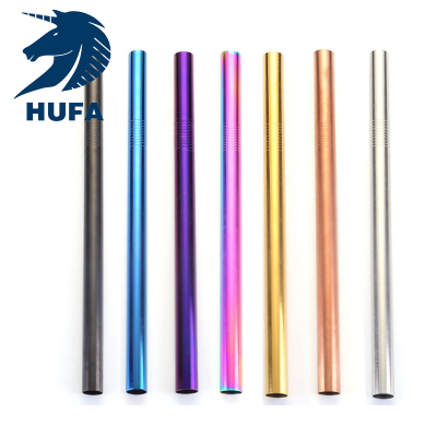 Sweno304 Food Grade Straight Straw Stainless Steel Colorful Straw 12mm Caliber