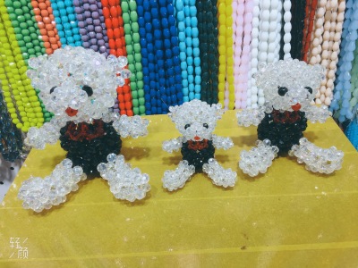 Handcrafted crystal teddy bear figures