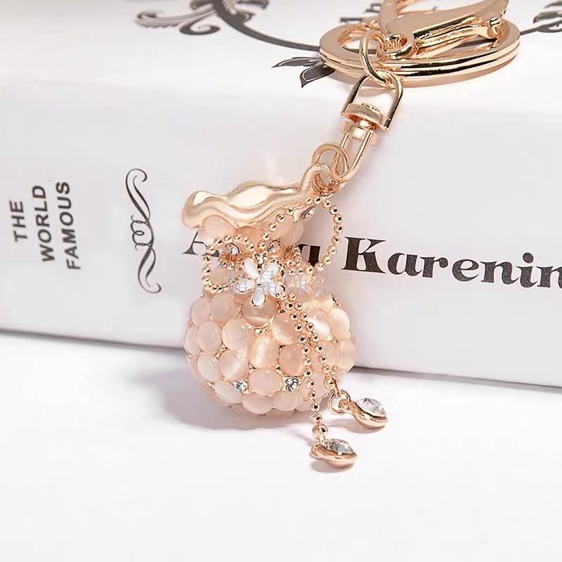 福袋水钻猫眼石女包包挂件汽车钥匙链