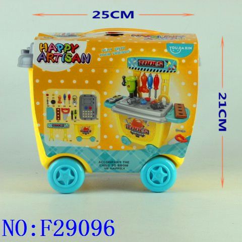 Children‘s Toys Wholesale Boy Play House Hand Push Small Craftsman Car Suitcase F29096