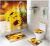  sunflower-printed shower curtain floor mat 4 sets bathroom mat set partition curtain amazon hot seller