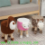 Solid wood animal stool children bench plush toy stool household stool card love cartoon shoe stool