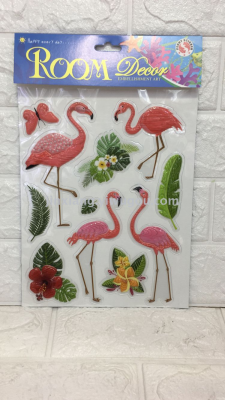 Cartoon car parrot princess flamingo unicorn animal dinosaur bee 3D  decorative stickers