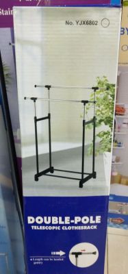 Single and double pole all stainless steel pipe iron pipe plastic spray multifunctional clotheshorse balcony drying rack