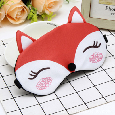 New cotton blindfold cute cartoon little fox shade blindfold ice compress men and women's sleep blindfold wholesale