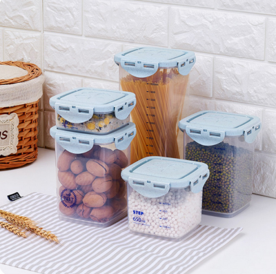 Stackable Sealed Jar with Scale Kitchen Food Noodle Storage Box Plastic Grain Storage Tank