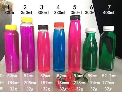 Plastic beverage bottles of various capacity water glass juice bottles can be customized LOGO