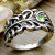 Rongyu Plated 925 Vintage Thai Silver Creative Feather Ring Wish Hot Sale European and American Fashion Jewelry Factory Wholesale