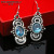 Rongyu new retro tai silver sea blue topa stone earrings fashion creative simple earrings