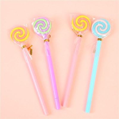 Cartoon Lollipop Student Full Needle Tube Gel Pen Children's Toy Gift Pen Black Gel Ink Pen Wholesale