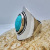 Rongyu hot sale inlaid natural turquoise isolated ring European and American fashion hot style hip-hop personality ring